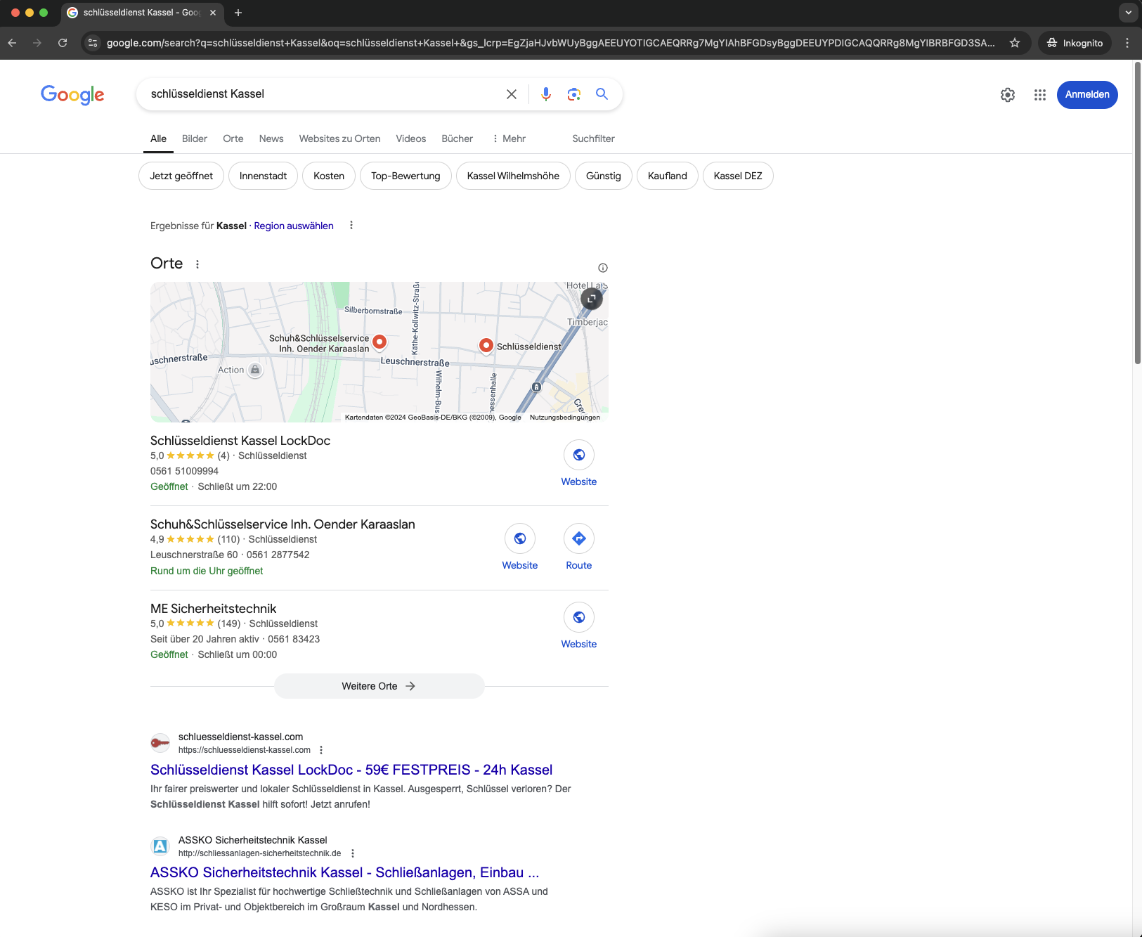 Google Suchergebnis